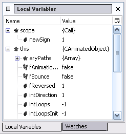 Figure 4. Local Variables View at a Breakpoint