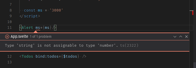 type checking in vs code - App object has been given an unknown property traget