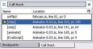 Figure 10. The Call Stack View