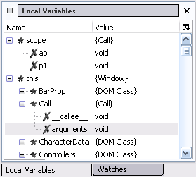 Figure 7. The Local Variables View