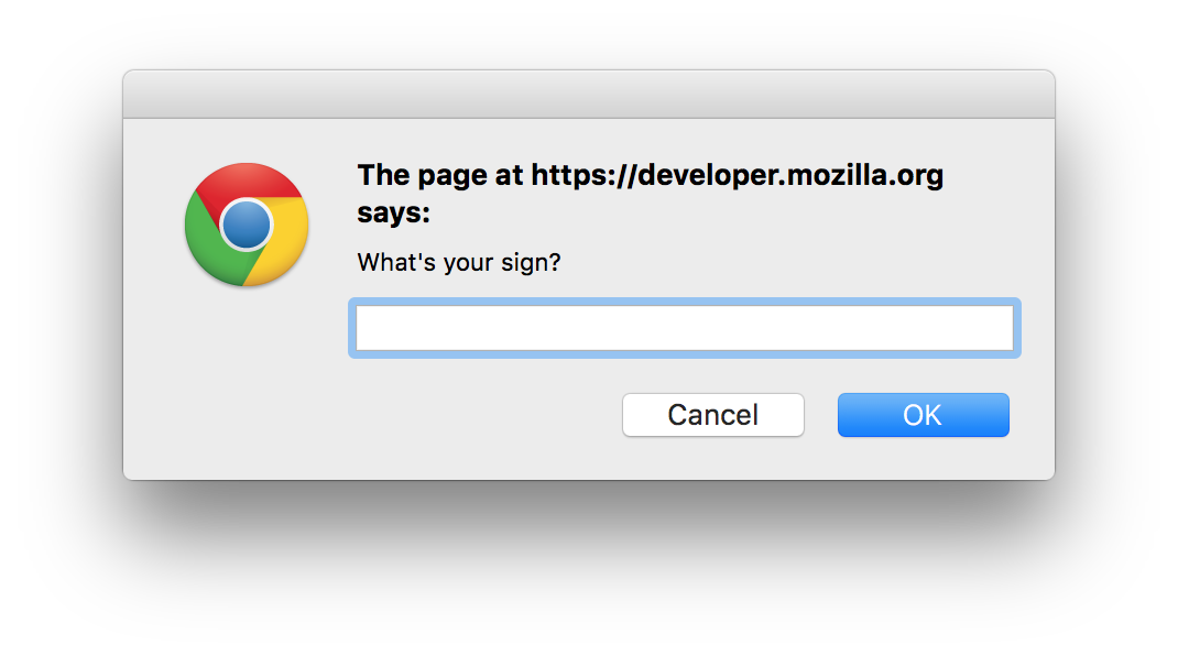 prompt() dialog in Chrome on OS X