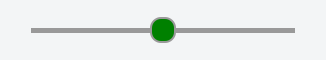 The thumb of the <input type=right> styled in green