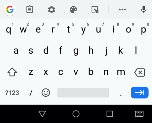firefox for android email keyboard, with ampersand displayed by default.