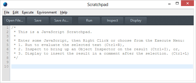 A screenshot of the Scratchpad